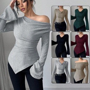 Off Shoulder Top - Blusa de mujer de manga larga