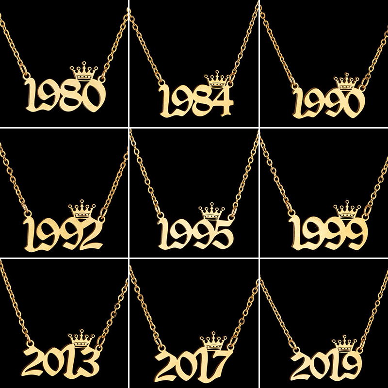 Women'S Fashion Year 2000 - Collares con números de año de