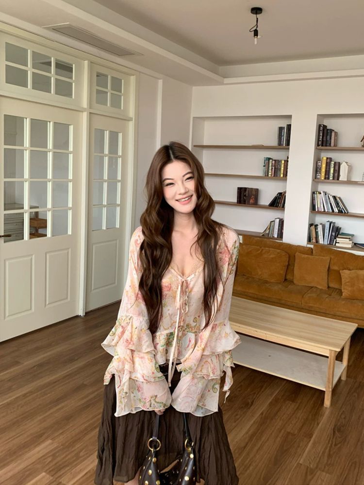 Wrap Blouse Chiffon - Blusa de Chifón con Estampado Paisley