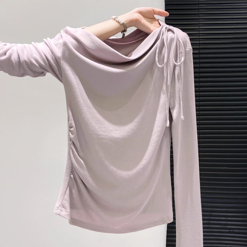 Off Shoulder Top - Top de manga larga con cordón