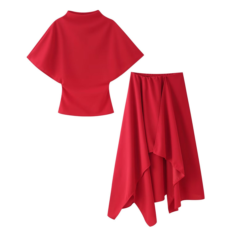 Asymmetric Top Women - Conjunto de Dos Piezas Estilo Coreano