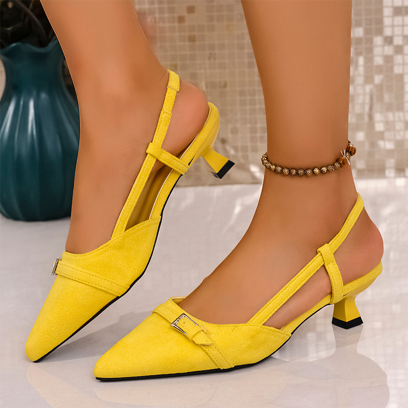 Women'S Fashion For Summer 2025 - Sandalias de tacón alto amarillas a