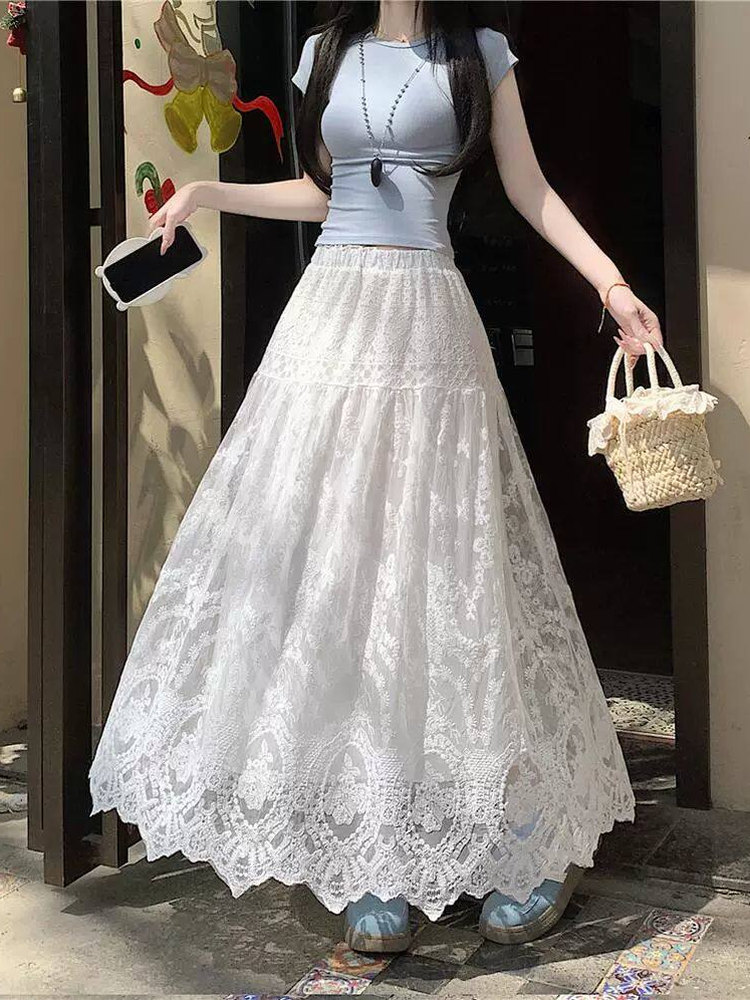 A-Line Skirt Midi - Falda midi de cintura alta con