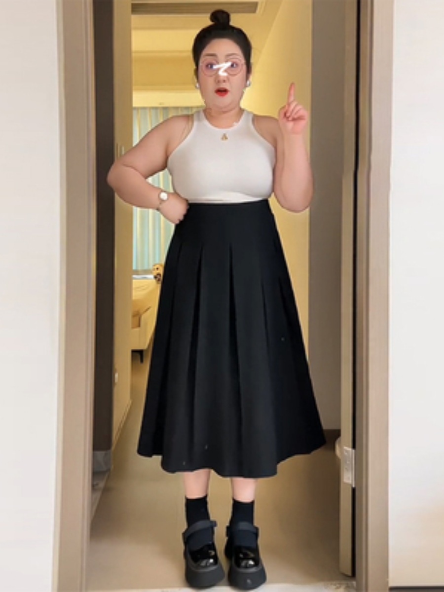 A-Line Skirt Midi - Falda Midi Casual de Negocios Tallas