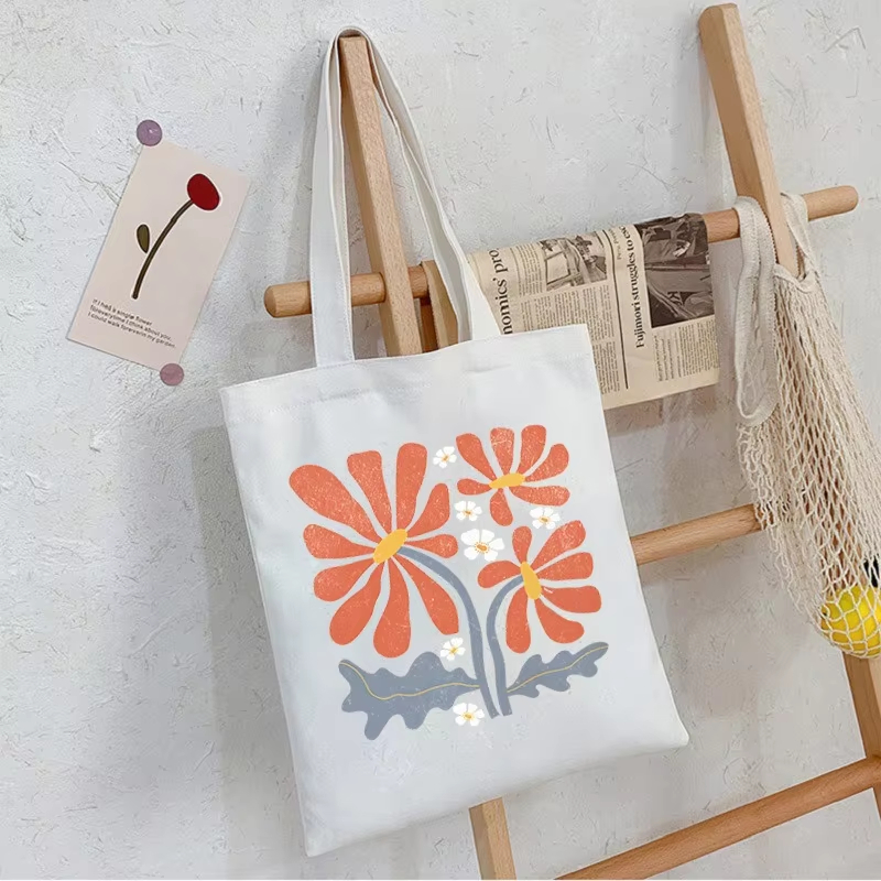 Canvas Tote Bag - Bolso de compras floral estilo bohemio