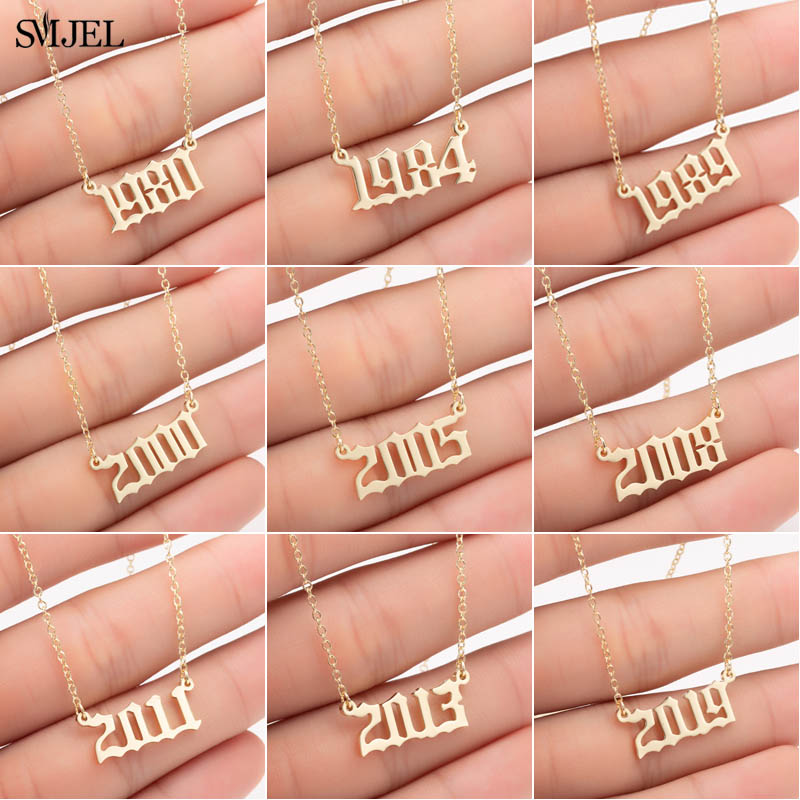 Women'S Fashion Year 2000 - SMJEL-collares personalizados con número de año