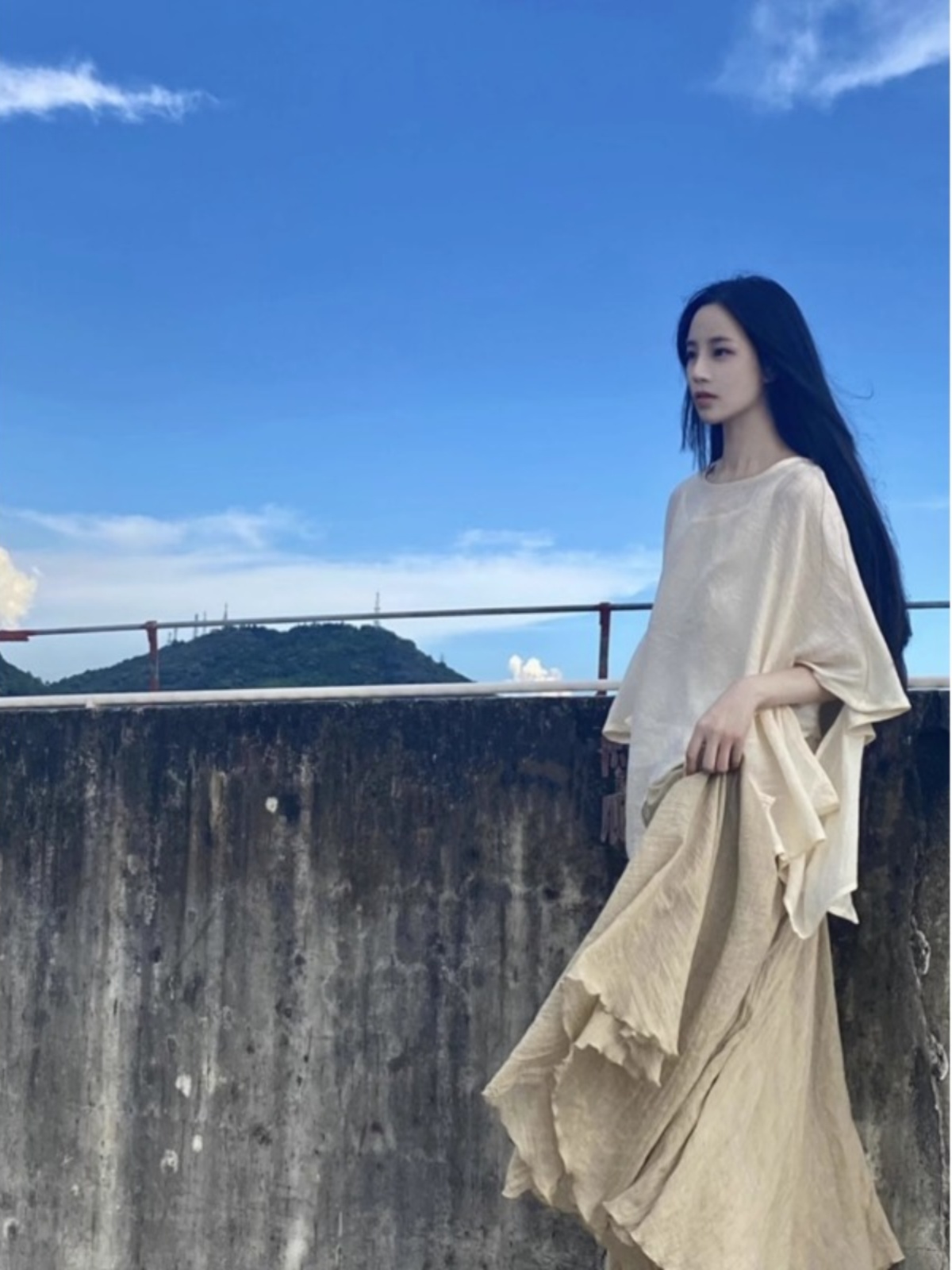 Asymmetric Top Women - Conjunto de Falda Estilo Zen Budista