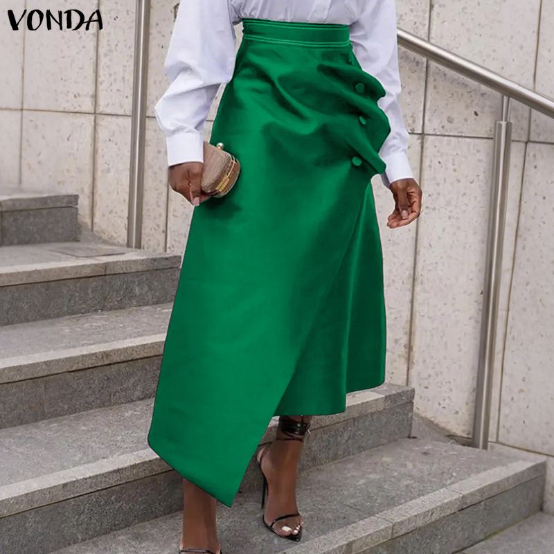 A-Line Skirt Midi - VONDA, Faldas elegantes de satén de