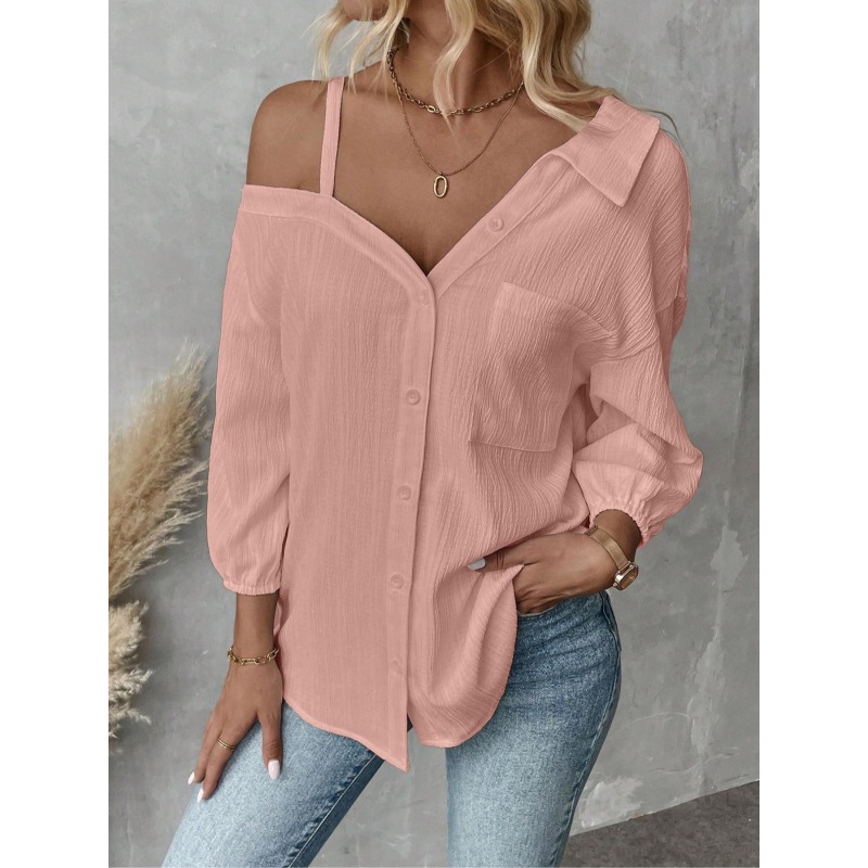 Asymmetric Top Women - Blusas de talla grande 1XL-5XL para