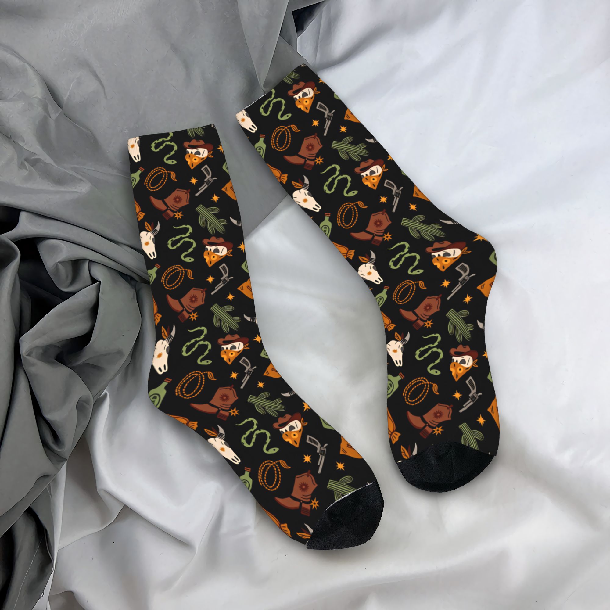 Women'S Fashion Wild West - Calcetines Wild West Vintage LinePrint (1),