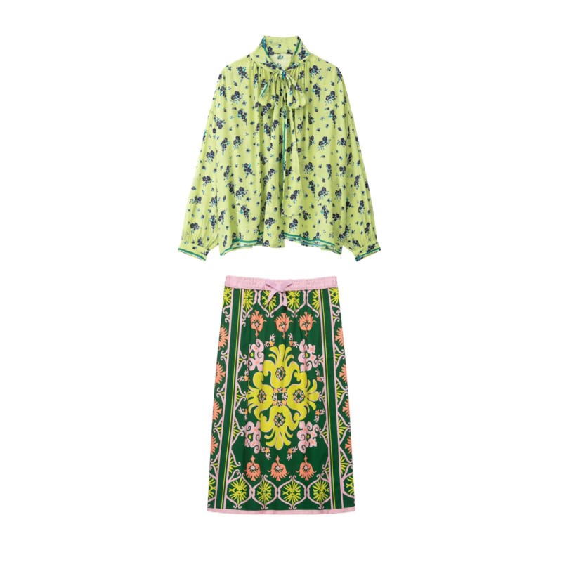 A-Line Skirt Midi - Conjunto de Falda Midi Estampada para
