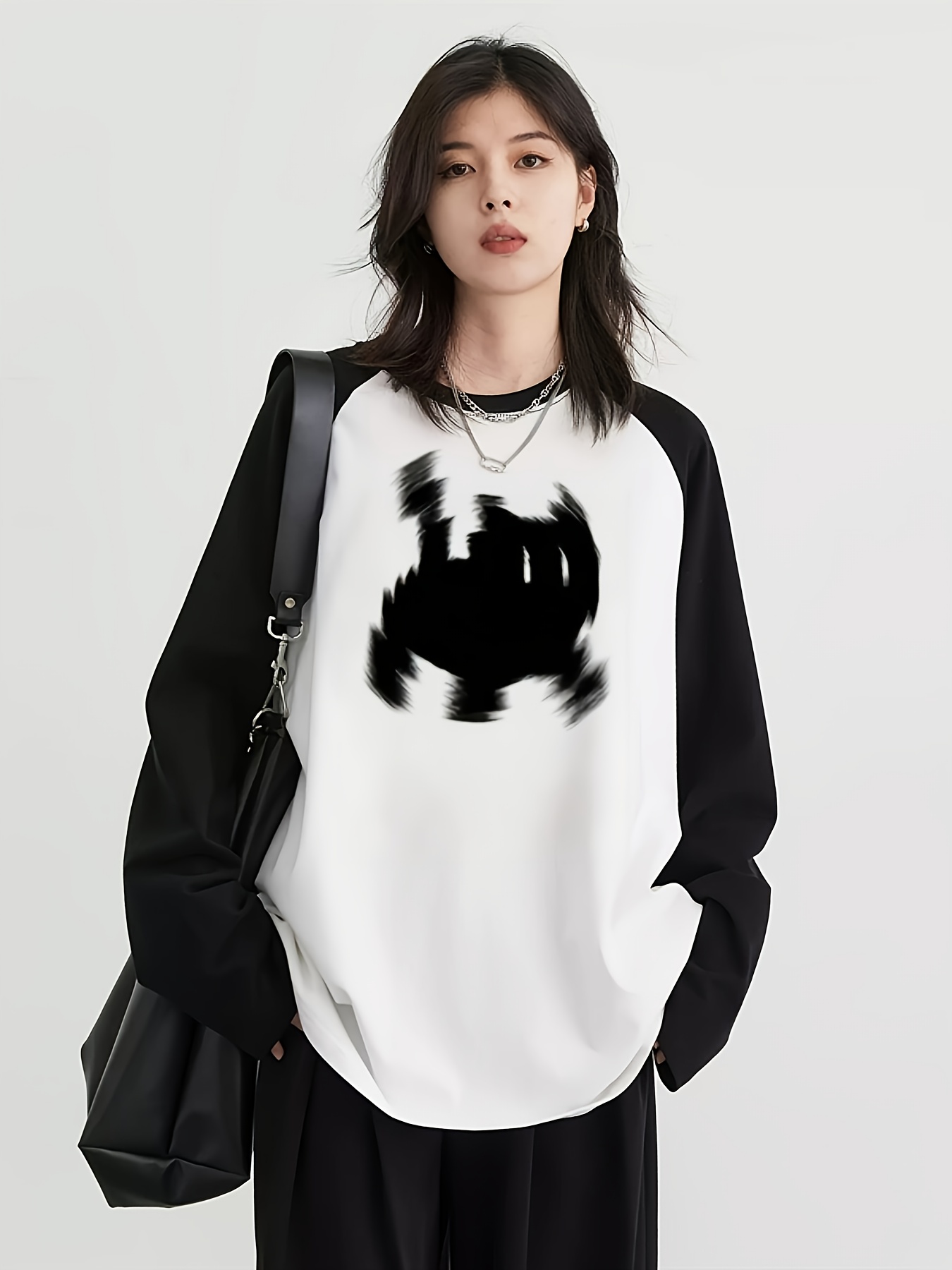 Trend Women Fashion - Camiseta de Manga Larga Raglán Y2K