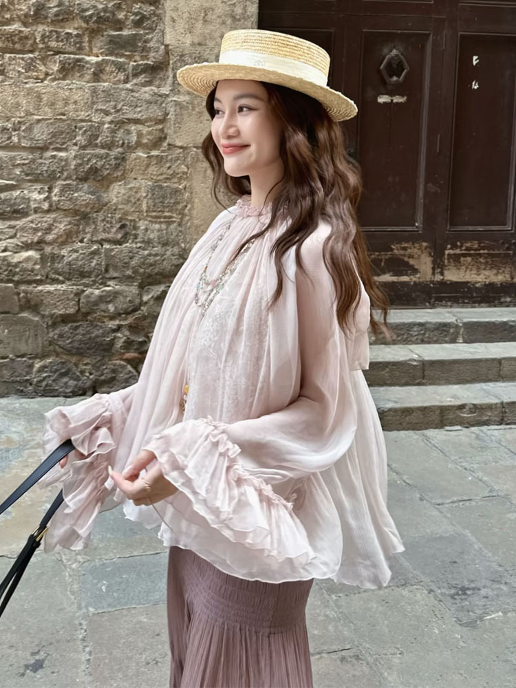 Blusa holgada con volantes de  - Women'S Fashion For 2026 reseña y precio