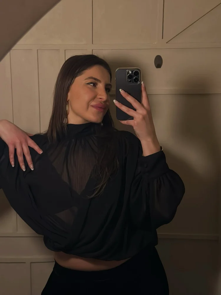 Blusa Negra Transparente de Ga - Wrap Blouse Chiffon reseña y precio