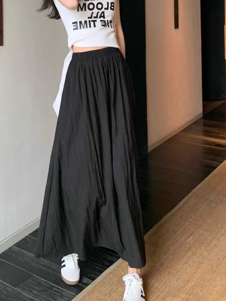 Falda midi plisada de seda hel - A-Line Skirt Midi reseña y precio