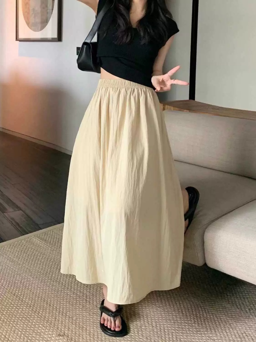 Falda midi plisada de seda hel - A-Line Skirt Midi reseña y precio