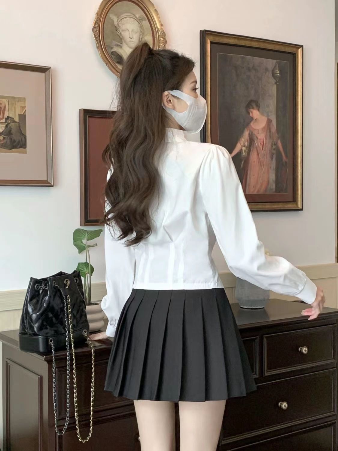 Camisa Vintage blanca de manga - Wrap Blouse Chiffon reseña y precio