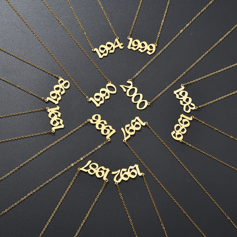 Collares con números del año y - Women'S Fashion Year 2000 reseña y precio