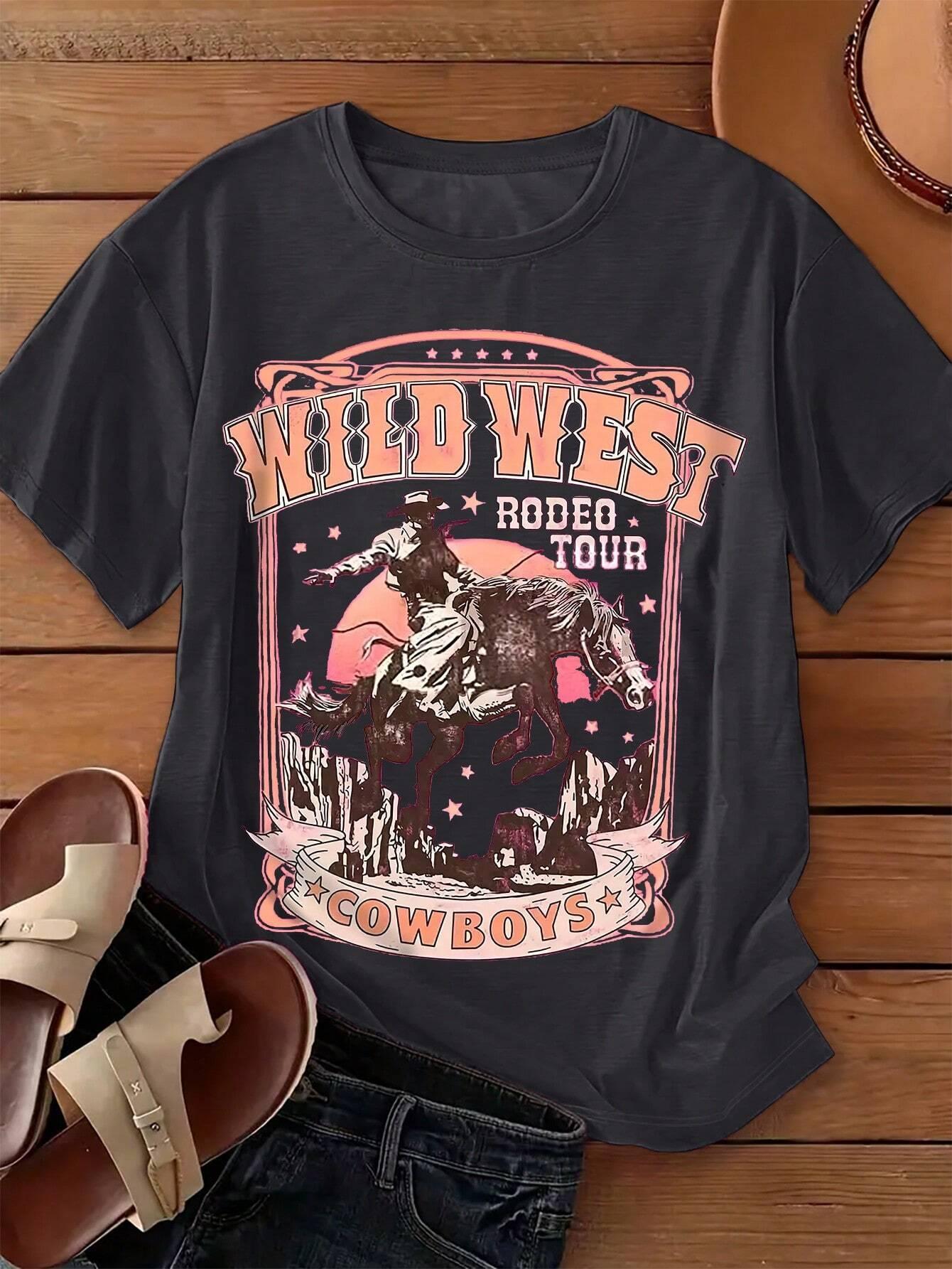 Camiseta con estampado de Cowb - Women'S Fashion Wild West reseña y precio