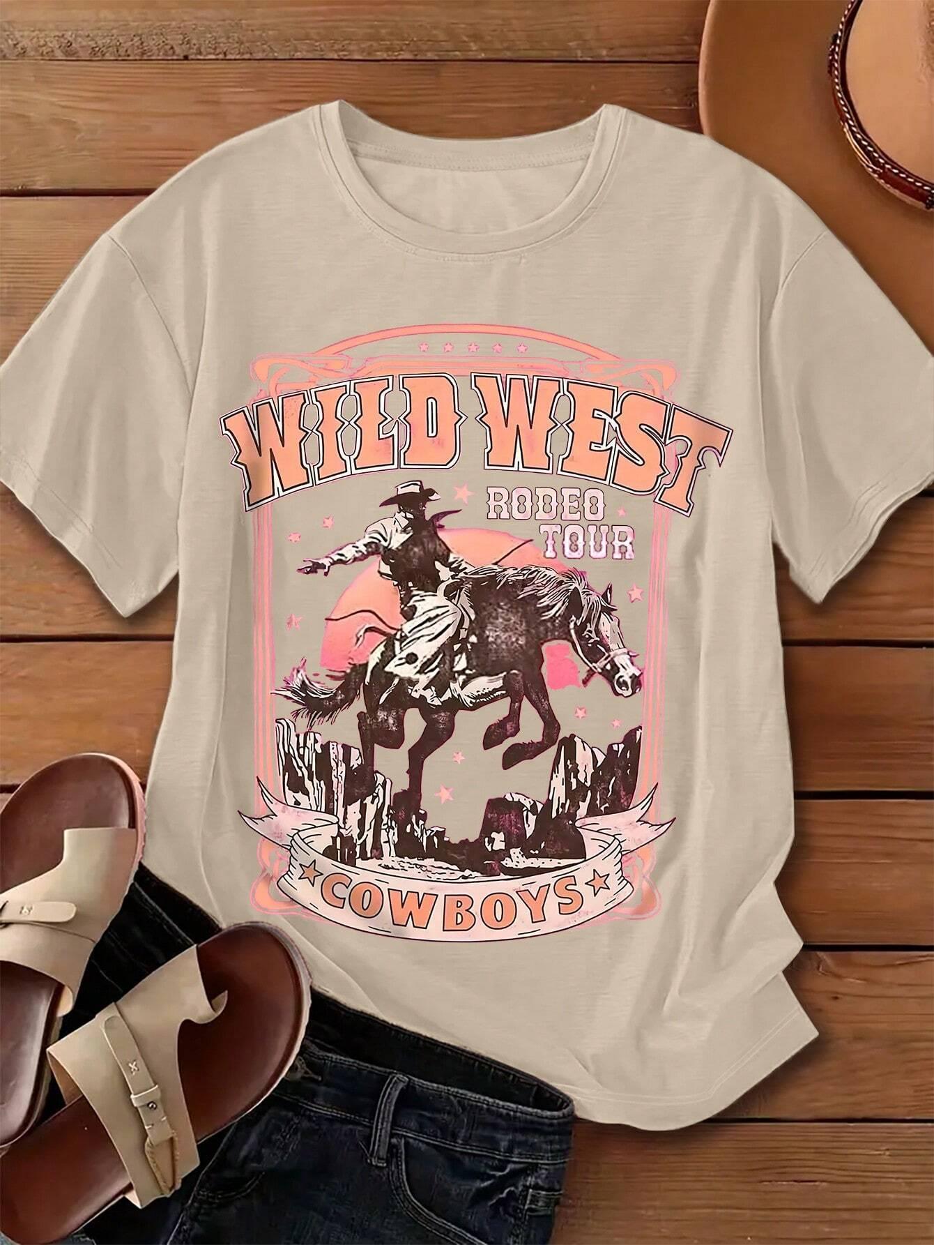 Camiseta con estampado de Cowb - Women'S Fashion Wild West reseña y precio