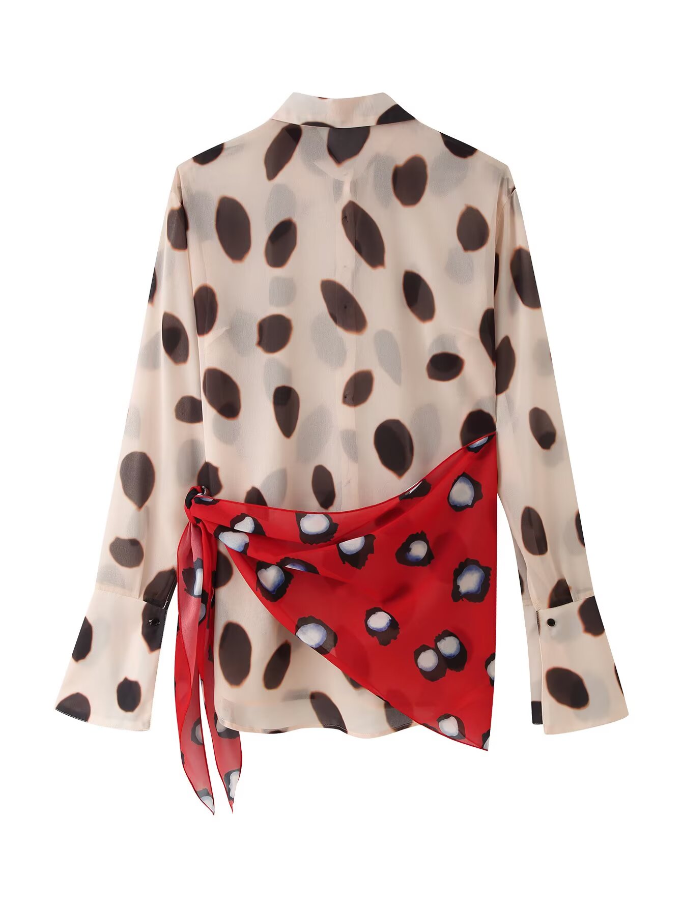Blusa de manga larga para muje - Wrap Blouse Chiffon reseña y precio