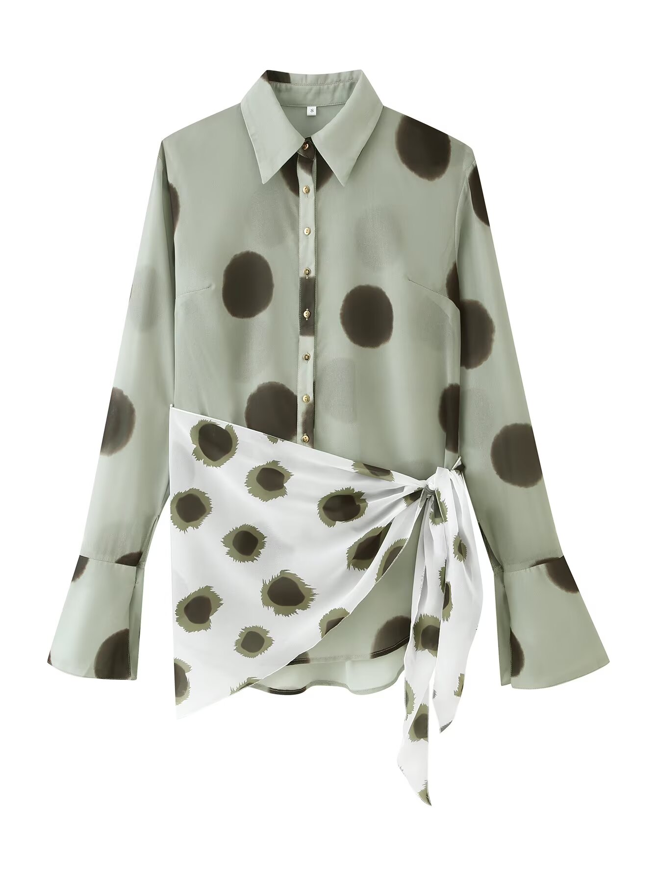 Blusa de manga larga para muje - Wrap Blouse Chiffon reseña y precio