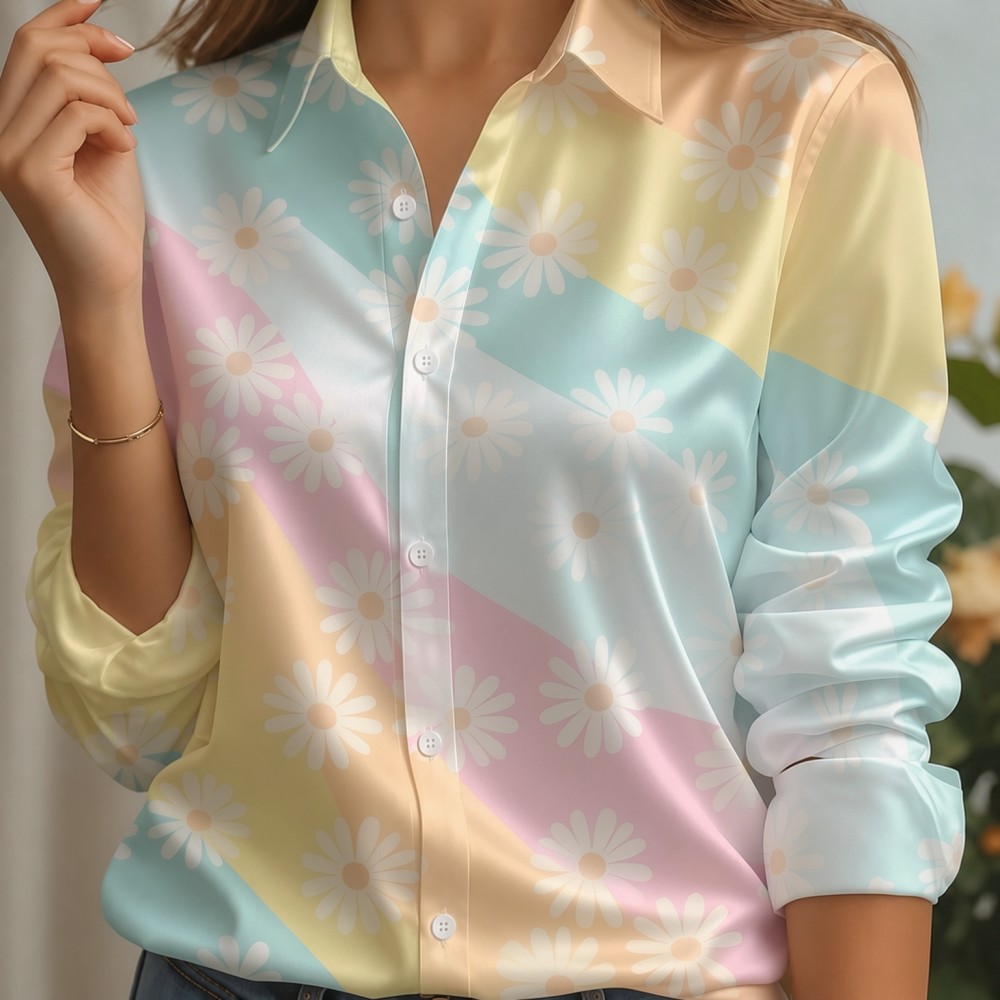 Camisa de satén para mujer con - Women'S Fashion Q reseña y precio