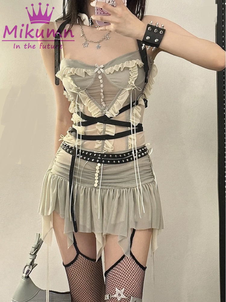 Conjunto de dos piezas Y2k par - Asymmetric Top Women reseña y precio