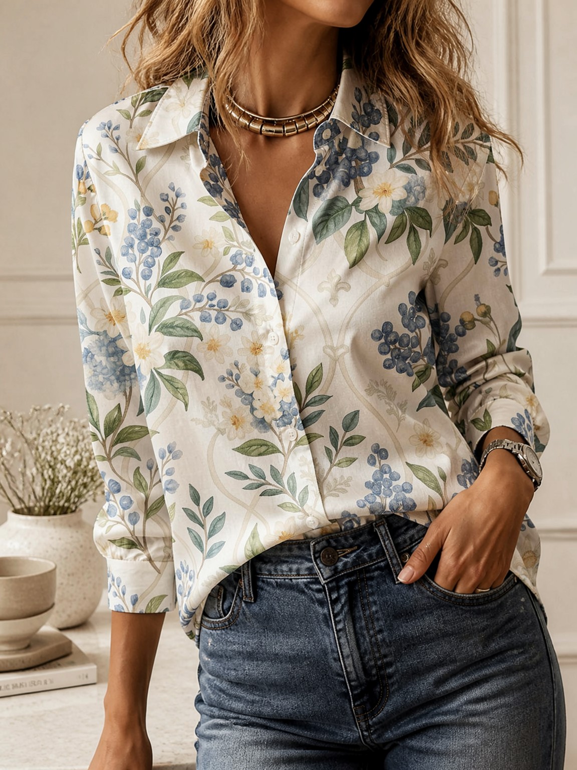 Blusa Casual con Cuello para M - Trend Women Fashion reseña y precio