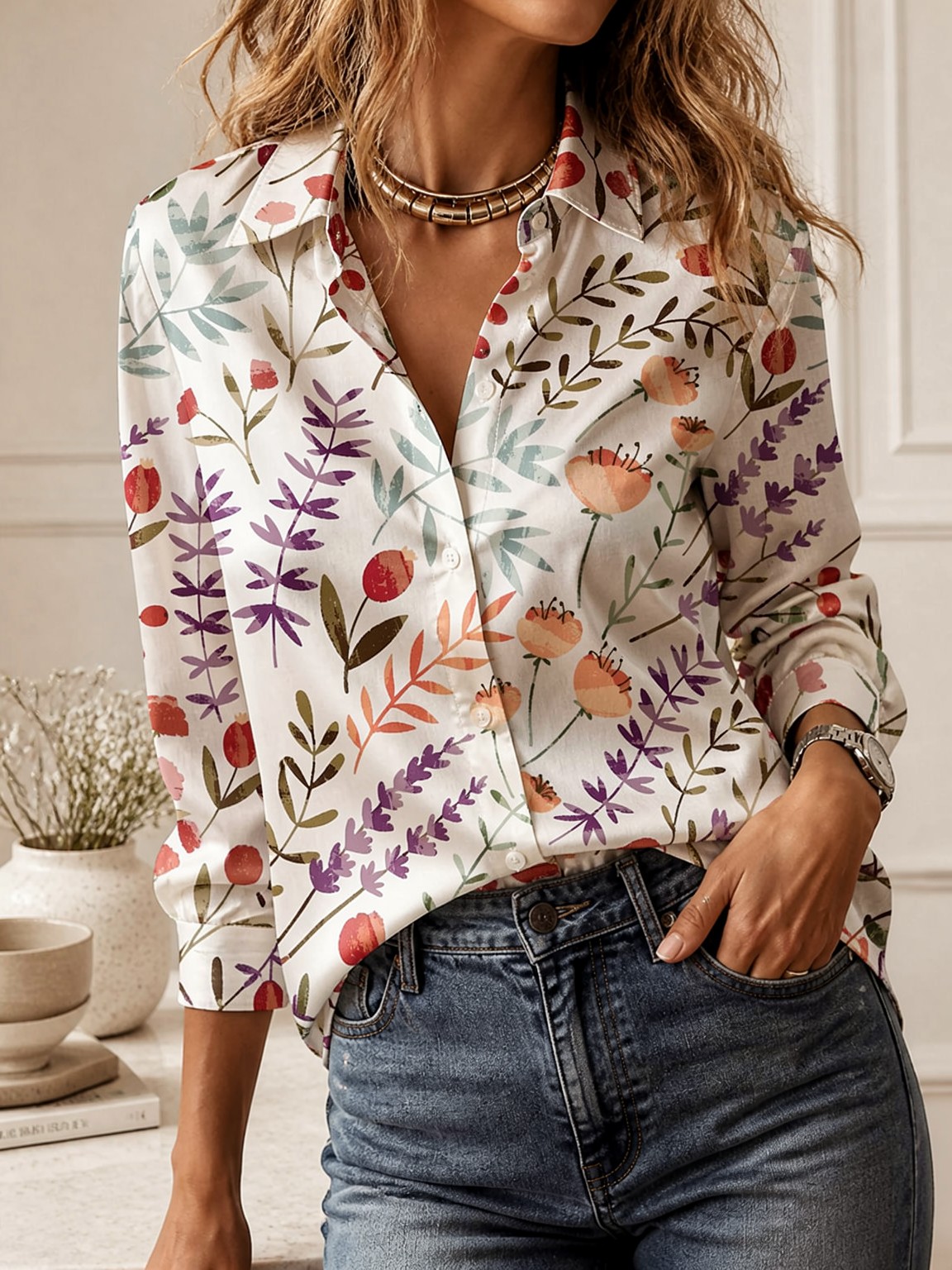 Blusa Casual con Cuello para M - Trend Women Fashion reseña y precio
