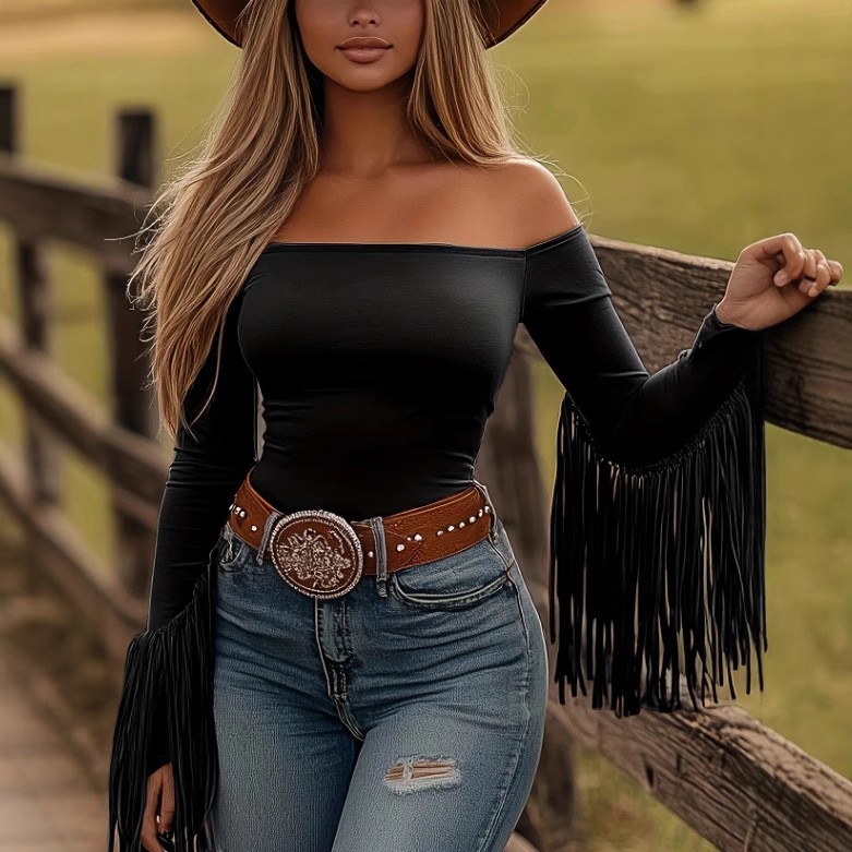 Blusa de manga larga para muje - Off Shoulder Top reseña y precio