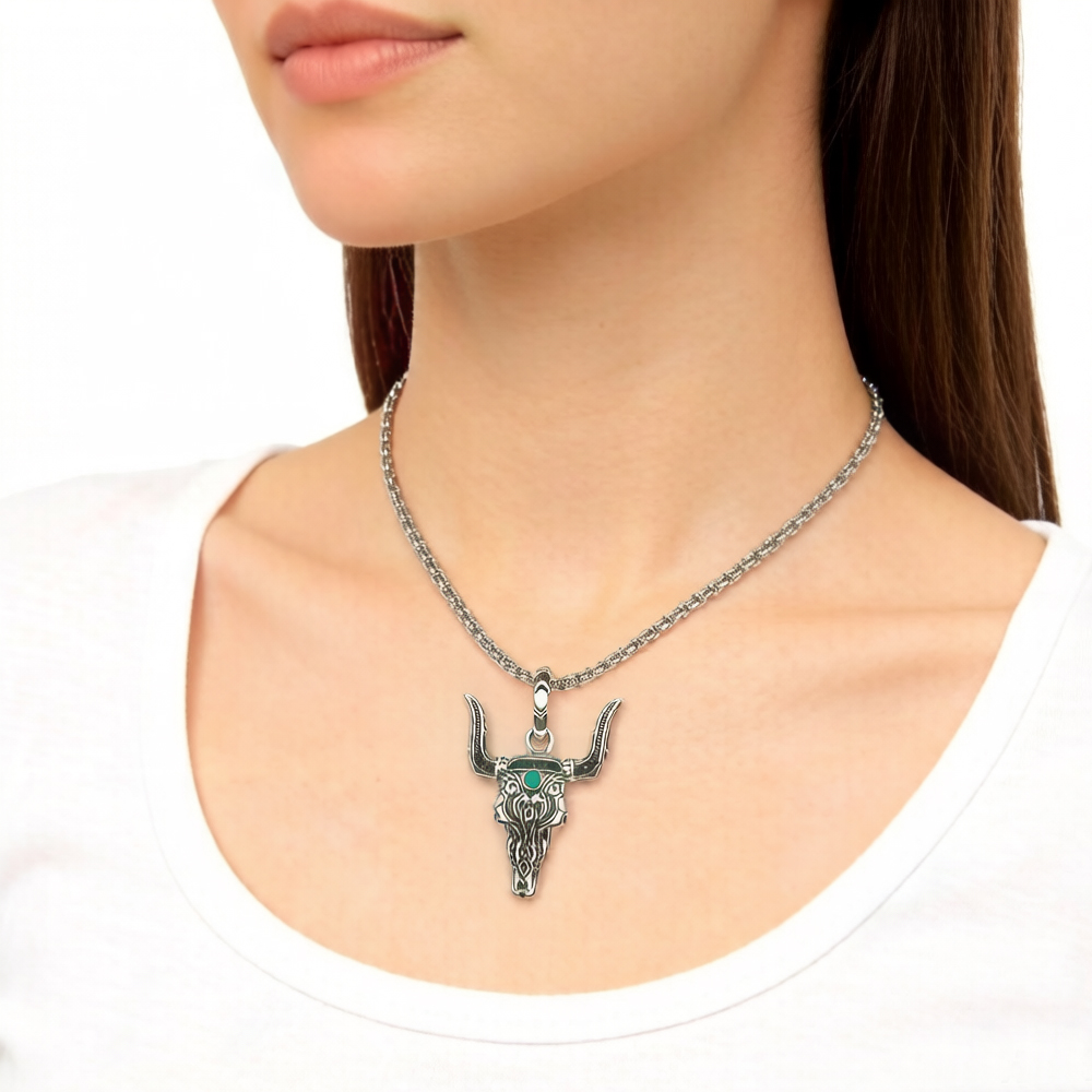 Colgante cabeza de toro moda d - Women'S Fashion Wild West reseña y precio