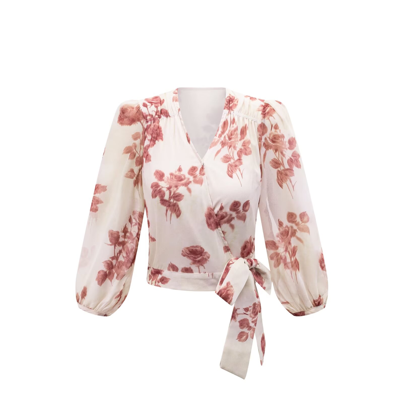 Blusas tipo vendaje con cuello - Wrap Blouse Chiffon reseña y precio