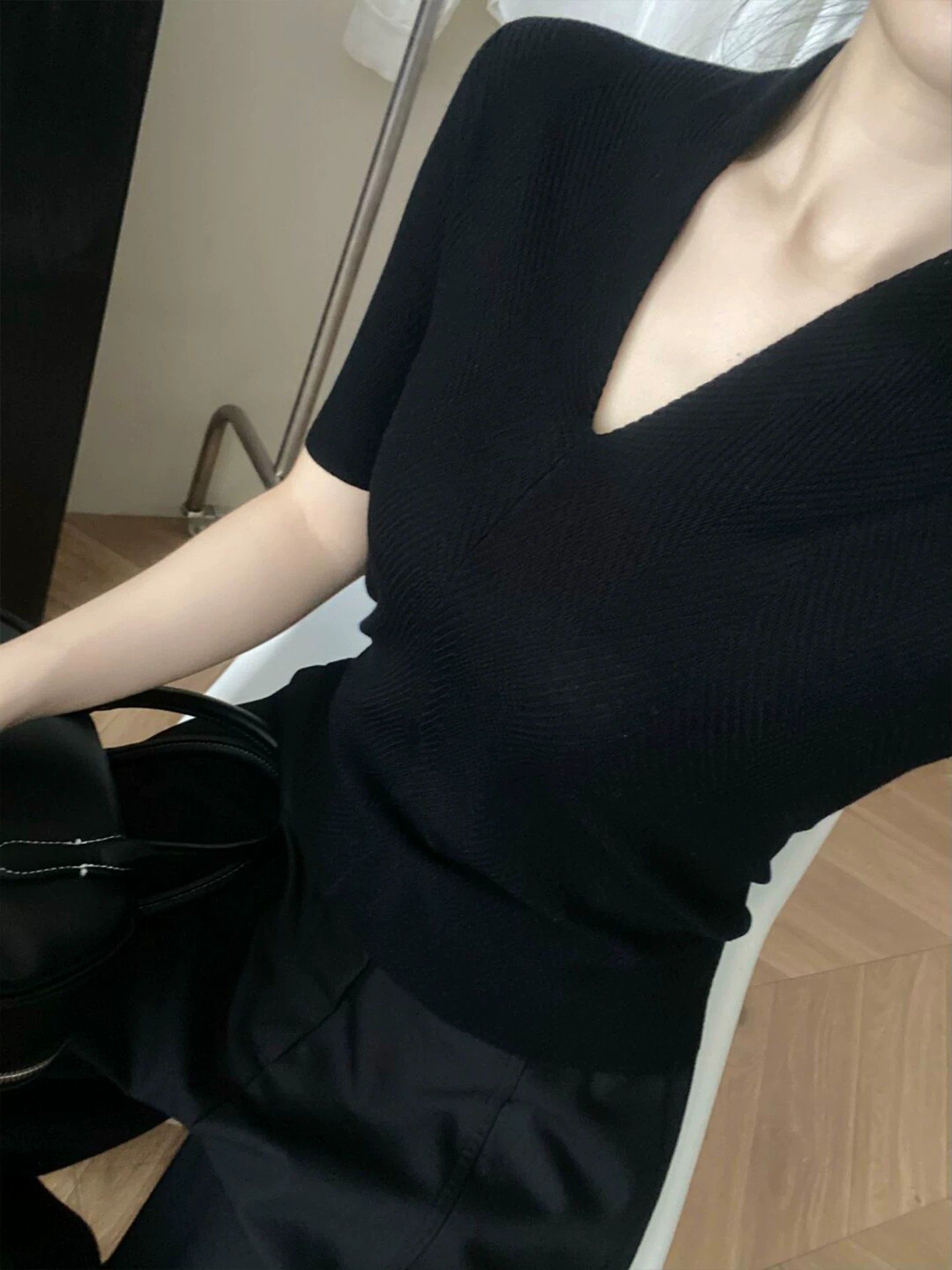 Camiseta de punto de manga cor - Women'S Fashion For 2026 reseña y precio