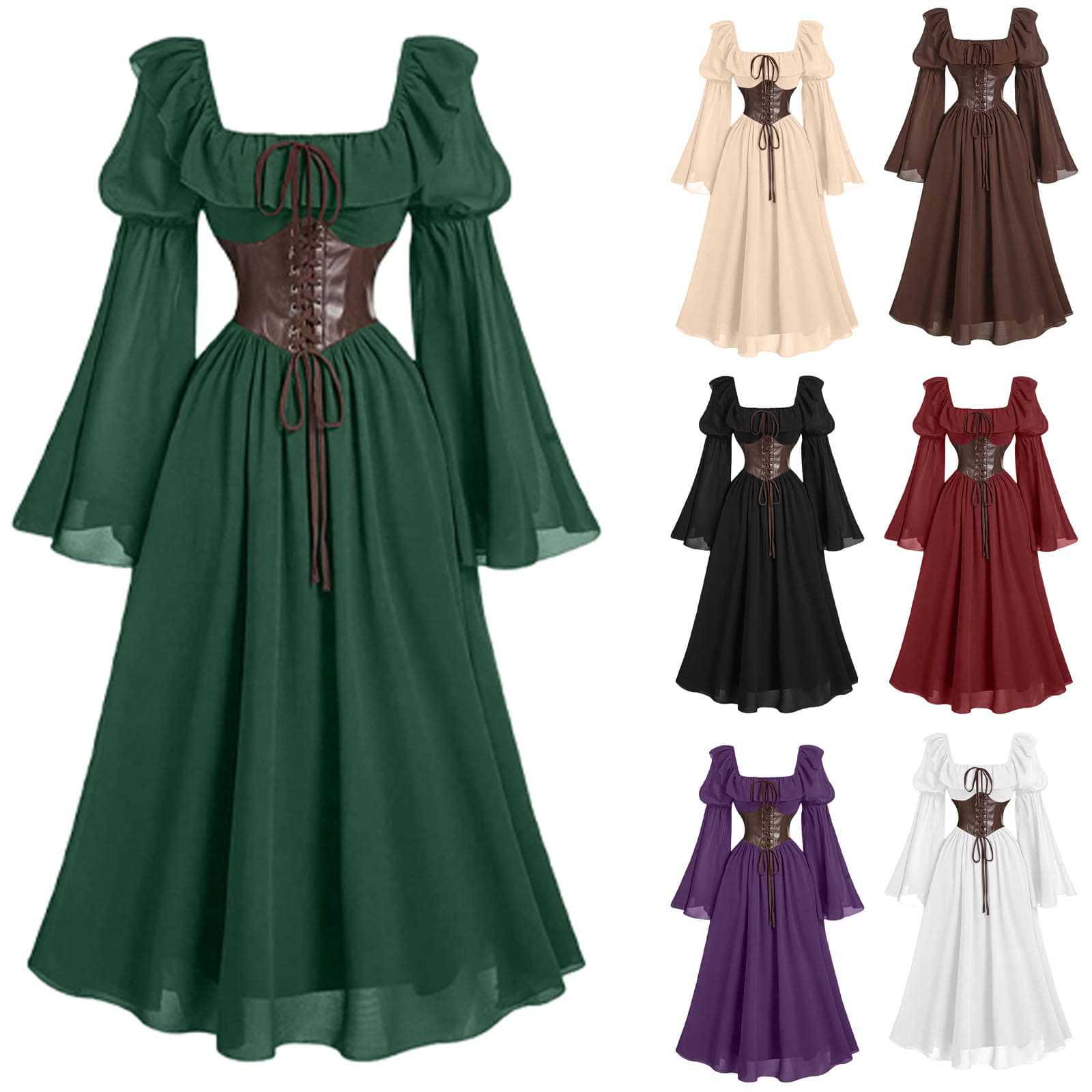 Vestido largo Medieval de mang - Women'S Fashion Renaissance Period reseña y precio