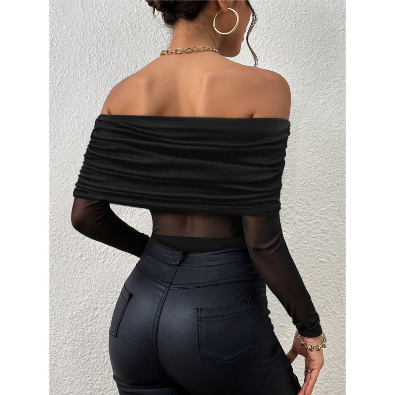 Camiseta ajustada de manga lar - Off Shoulder Top reseña y precio