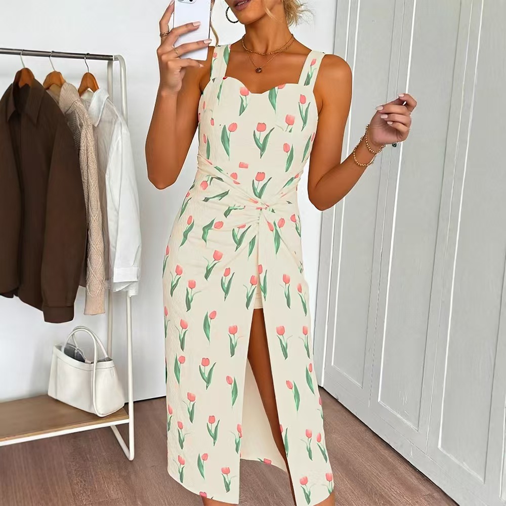 Vestido Corto con Estampado Fl - A-Line Skirt Midi reseña y precio