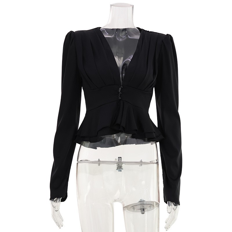 Blusa de mujer con cuello en V - Wrap Blouse Chiffon reseña y precio