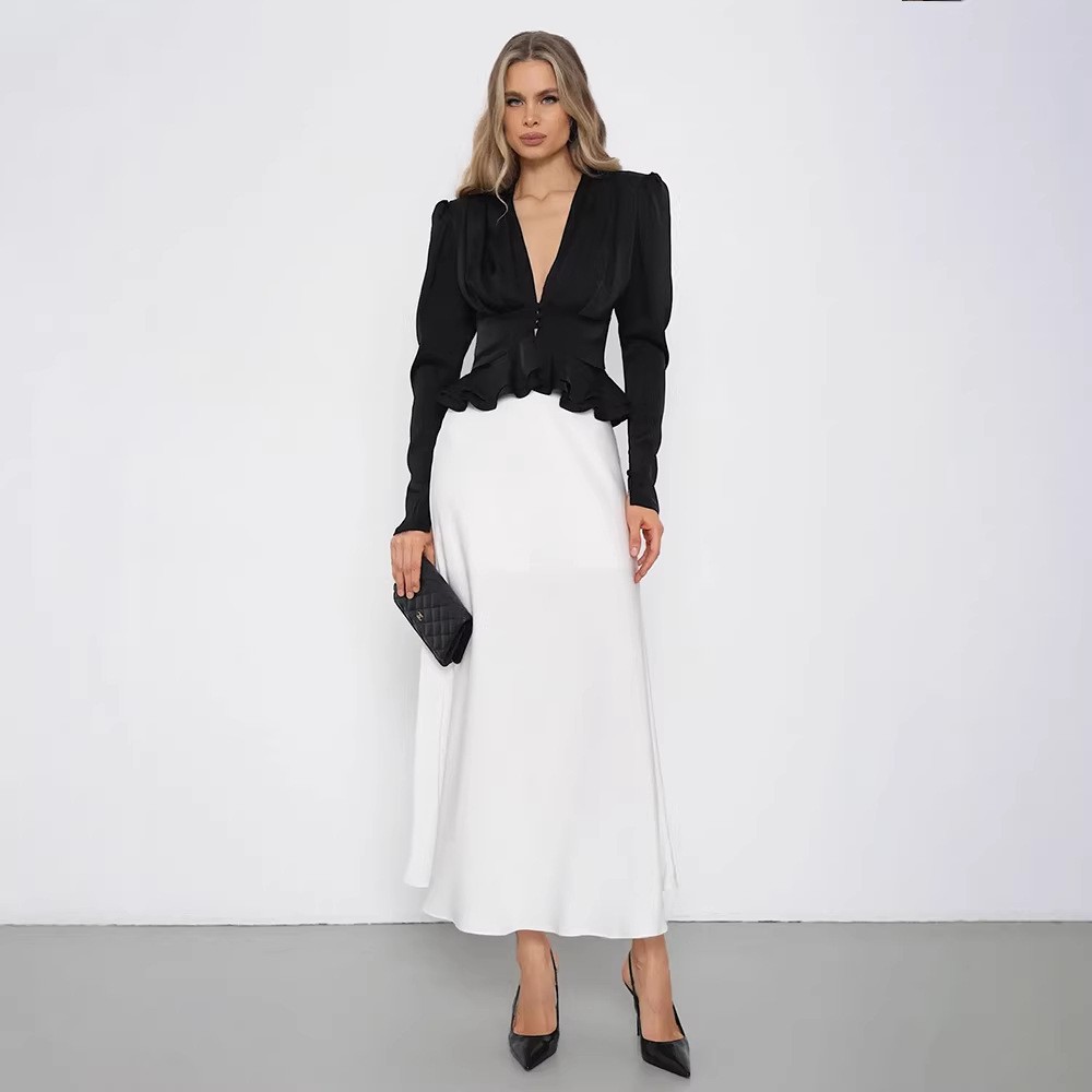 Blusa de mujer con cuello en V - Wrap Blouse Chiffon reseña y precio