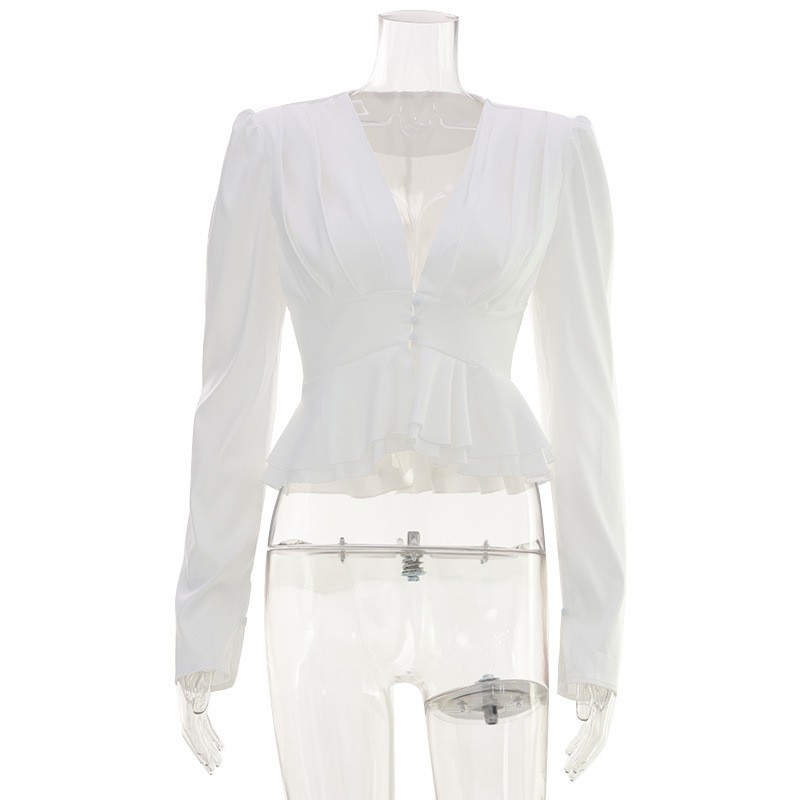 Blusa de mujer con cuello en V - Wrap Blouse Chiffon reseña y precio
