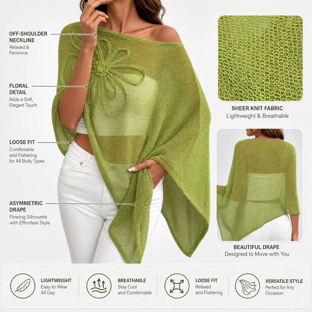 Elegante Top Poncho con Hombro - Asymmetric Top Women reseña y precio