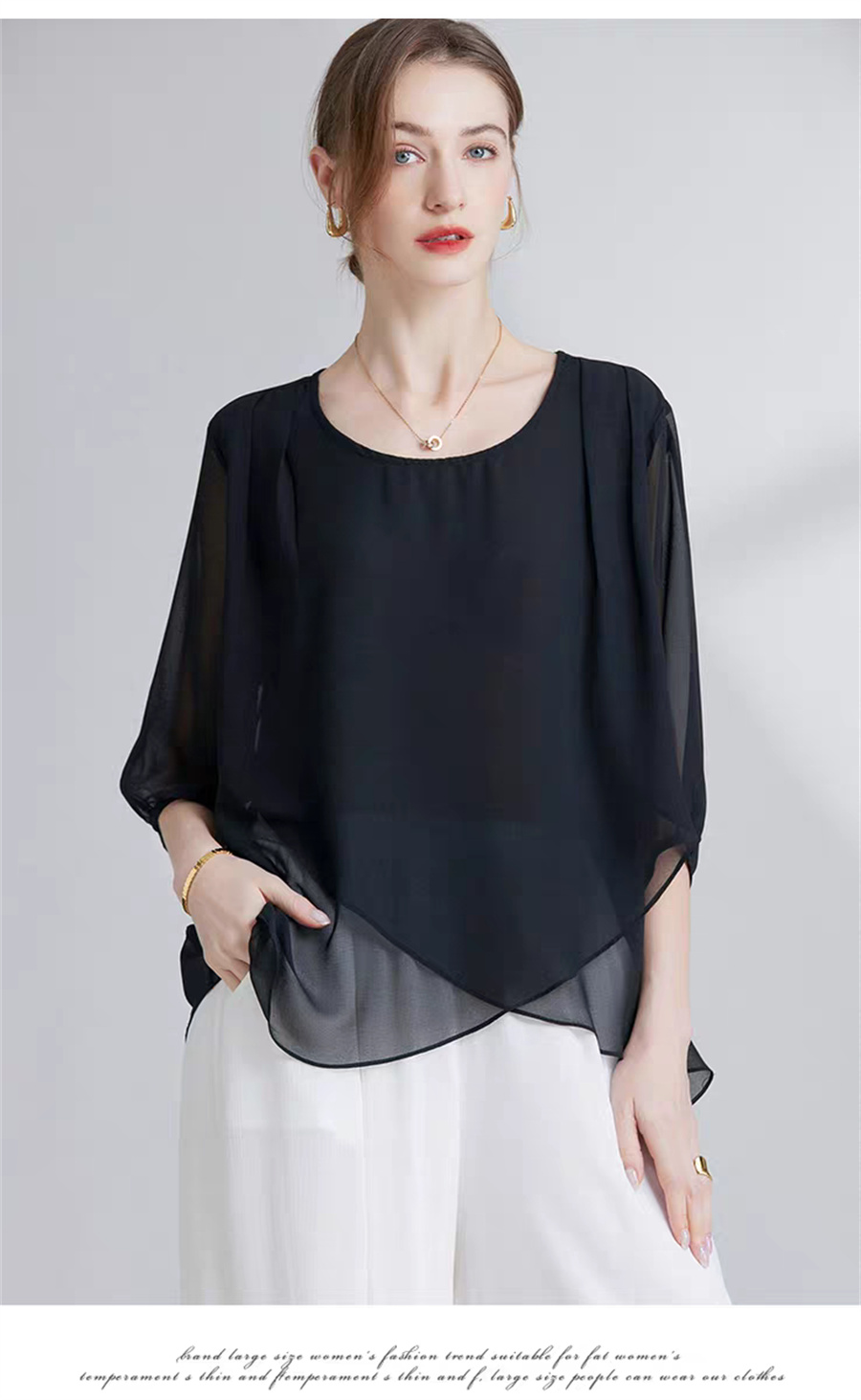 Blusa de Gasa Estilo Coreano p - Asymmetric Top Women reseña y precio