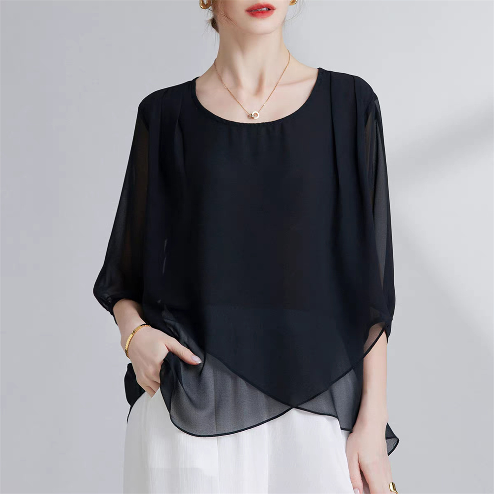 Blusa de Gasa Estilo Coreano p - Asymmetric Top Women reseña y precio