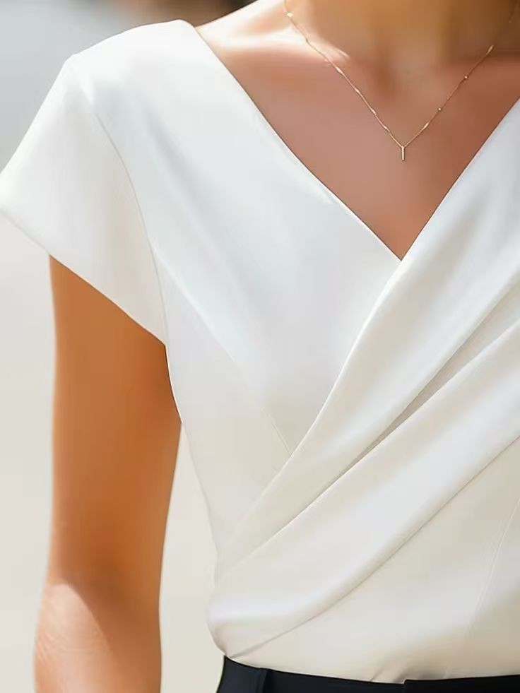 Blusa de Verano para Mujer, Bl - Wrap Blouse Chiffon reseña y precio