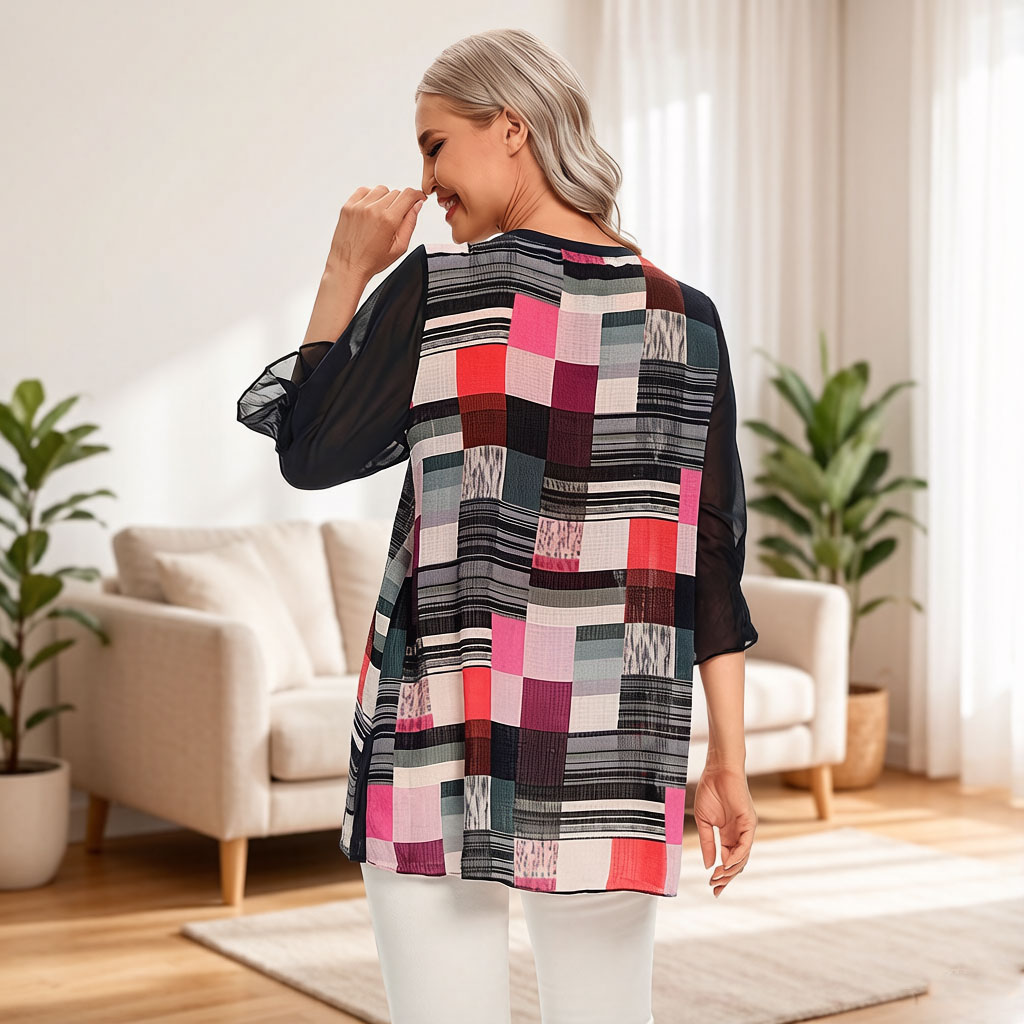 Blusa de chifón con estampado  - Wrap Blouse Chiffon reseña y precio