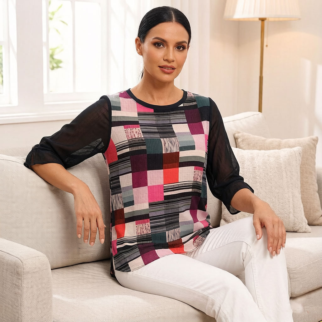 Blusa de chifón con estampado  - Wrap Blouse Chiffon reseña y precio